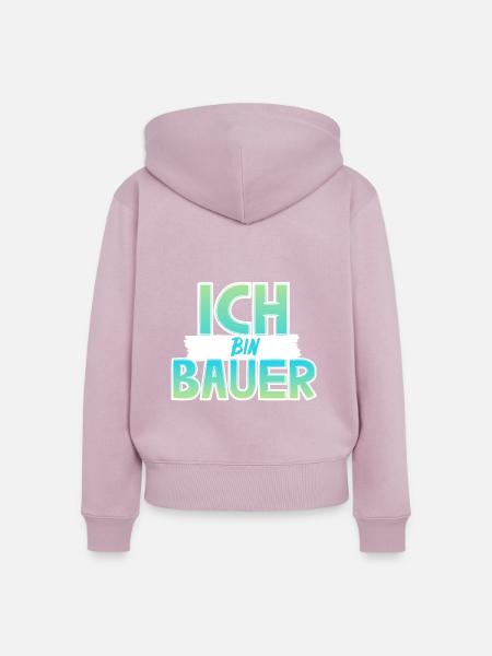 Ich bin Bauer - Frauen Premium Bio Zip Hoodie - Altrosa