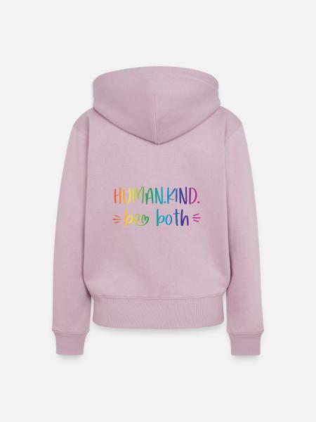 Human Kind - be both - Frauen Premium Bio Zip Hoodie - Altrosa