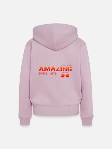 Amazing since 1976 - Frauen Premium Bio Zip Hoodie - Altrosa