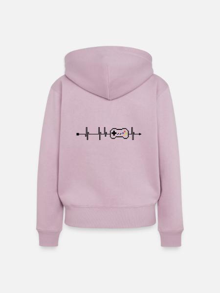 Gamer. Gaming. Joystick. Geschenk. Geschenkidee - Frauen Premium Bio Zip Hoodie - Altrosa