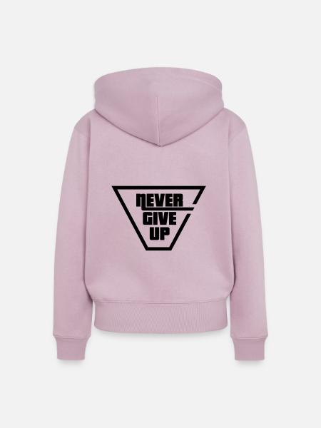 NEVER GIVE UP - Frauen Premium Bio Zip Hoodie - Altrosa