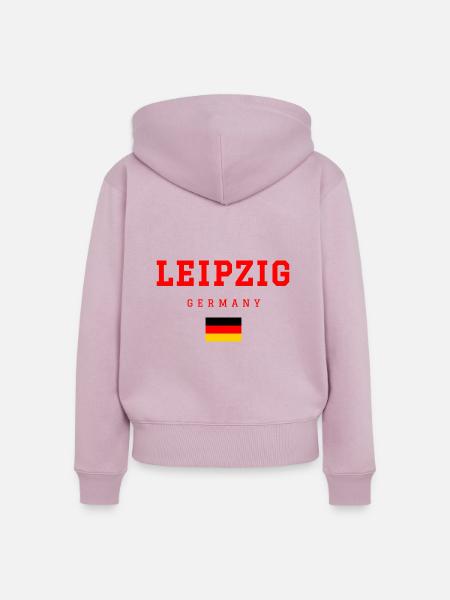 Leipzig Deutschland - Frauen Premium Bio Zip Hoodie - Altrosa