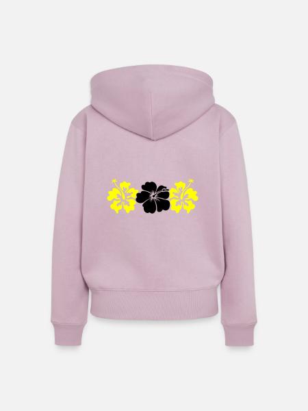 Hibiskus Flowers - Frauen Premium Bio Zip Hoodie - Altrosa