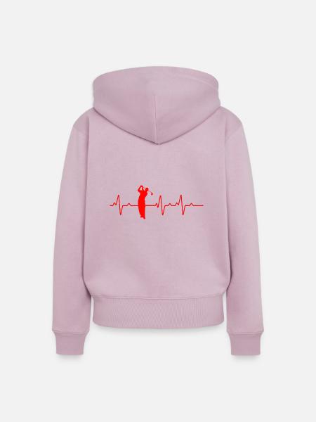 Golf Herzschlag Golfer - Frauen Premium Bio Zip Hoodie - Altrosa
