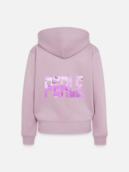 Perle Bubble Purple Violet - Frauen Premium Bio Zip Hoodie - Altrosa
