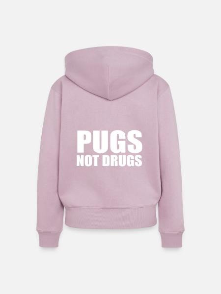 Möpse statt Drogen - Frauen Premium Bio Zip Hoodie - Altrosa