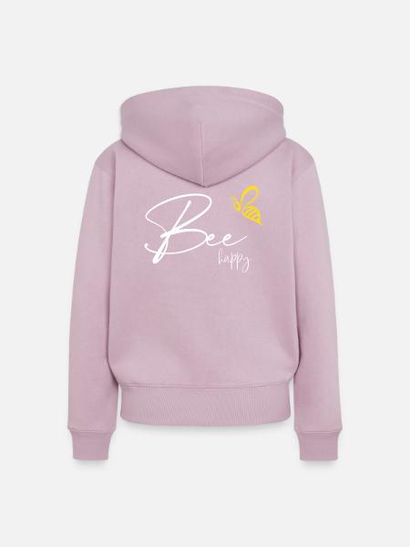 Bee happy - Frauen Premium Bio Zip Hoodie - Altrosa