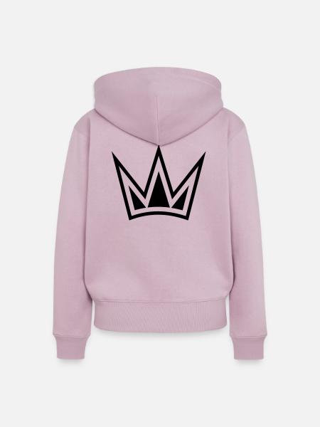 crown de - Frauen Premium Bio Zip Hoodie - Altrosa