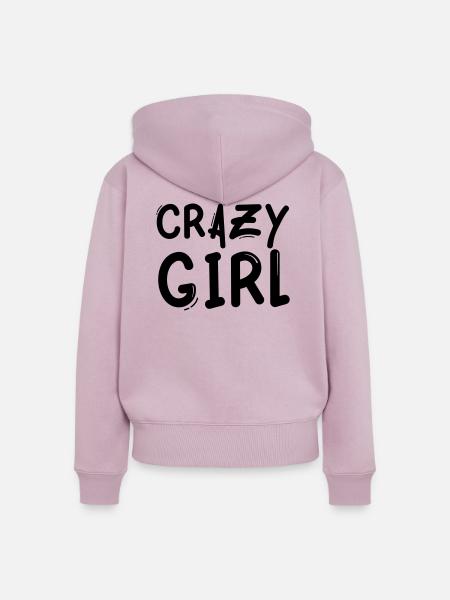 crazy girl - Frauen Premium Bio Zip Hoodie - Altrosa