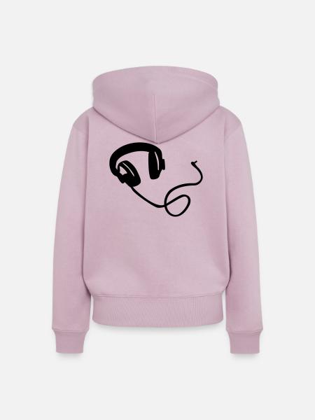 Kopfhörer - Frauen Premium Bio Zip Hoodie - Altrosa