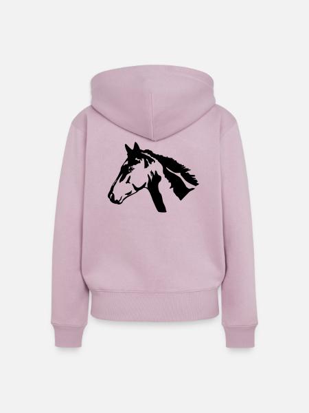 Pferdekopf - Frauen Premium Bio Zip Hoodie - Altrosa