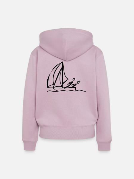 Segeln Jolle - Frauen Premium Bio Zip Hoodie - Altrosa
