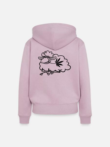 Schaf Hanf liegend - Frauen Premium Bio Zip Hoodie - Altrosa