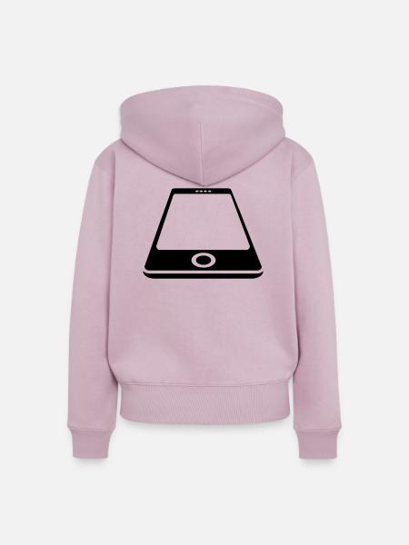 Smartphone White - Frauen Premium Bio Zip Hoodie - Altrosa