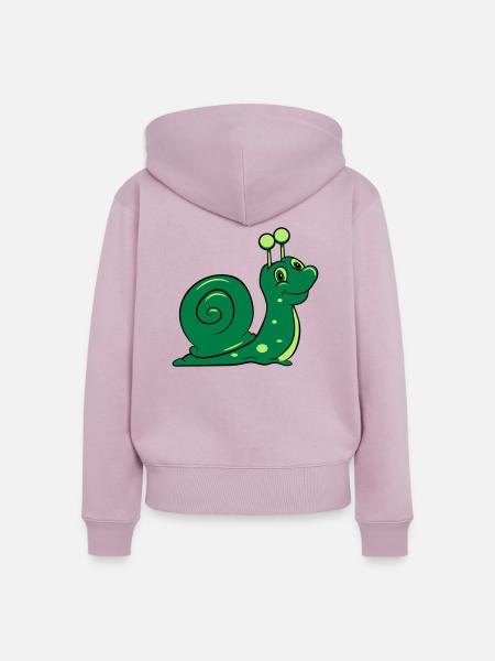 Schnecke lustig Kinder - Frauen Premium Bio Zip Hoodie - Altrosa