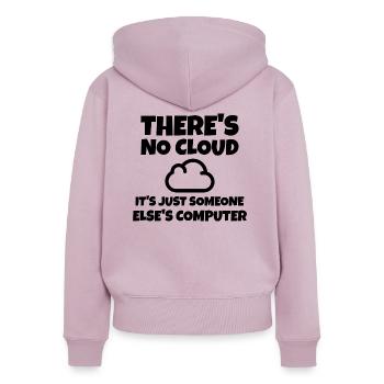 IT Spruch Cloud développeur d’ordinateur programmeur - Sweat à capuche zippé Premium bio Femme - rose poudré - Dos - Julia (174cm)