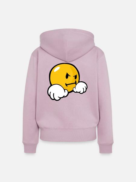 Smiley Stubborn - Frauen Premium Bio Zip Hoodie - Altrosa
