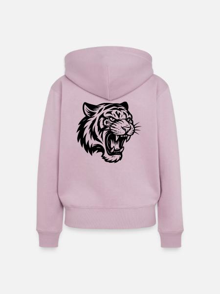 Der brüllende Tiger - Frauen Premium Bio Zip Hoodie - Altrosa