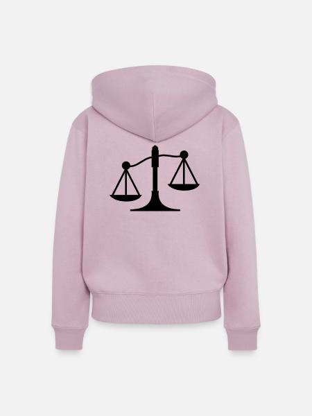 lawyer scales profession - Frauen Premium Bio Zip Hoodie - Altrosa