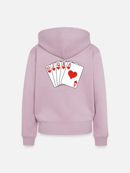 Poker Royal Flush - Frauen Premium Bio Zip Hoodie - Altrosa