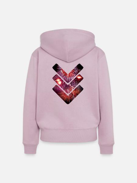 Feuerwerk - Frauen Premium Bio Zip Hoodie - Altrosa