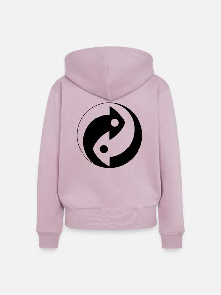 Ying und Yang mal anders - Frauen Premium Bio Zip Hoodie - Altrosa