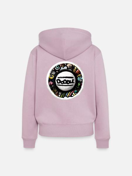 Gekritzel-Kunst-Aufkleber - Frauen Premium Bio Zip Hoodie - Altrosa