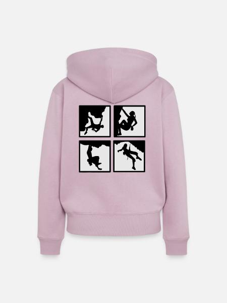 Climbing - Frauen Premium Bio Zip Hoodie - Altrosa