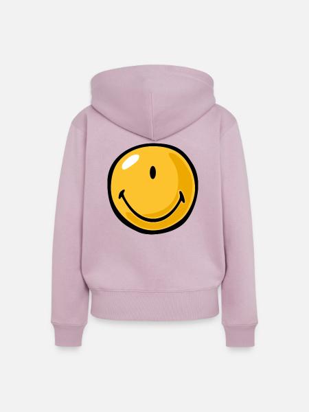 Smiley cyclops - Frauen Premium Bio Zip Hoodie - Altrosa
