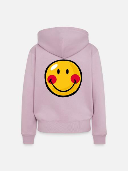 Smiley Blushed - Frauen Premium Bio Zip Hoodie - Altrosa