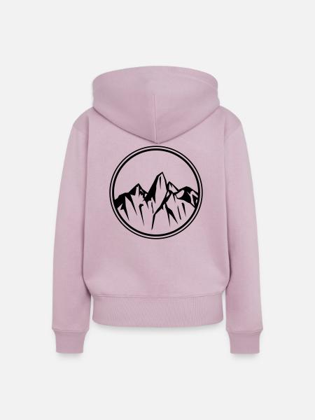 mountains - Frauen Premium Bio Zip Hoodie - Altrosa