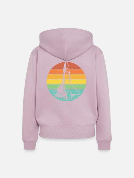 Retro Rakete Space Shuttle - Frauen Premium Bio Zip Hoodie - Altrosa