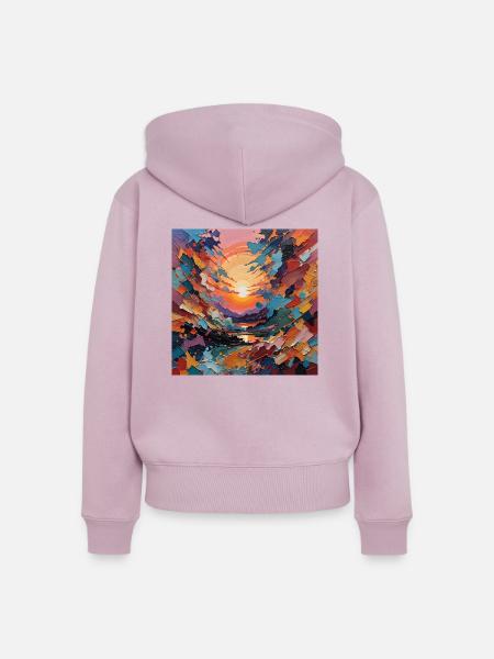 Sunrise - Frauen Premium Bio Zip Hoodie - Altrosa