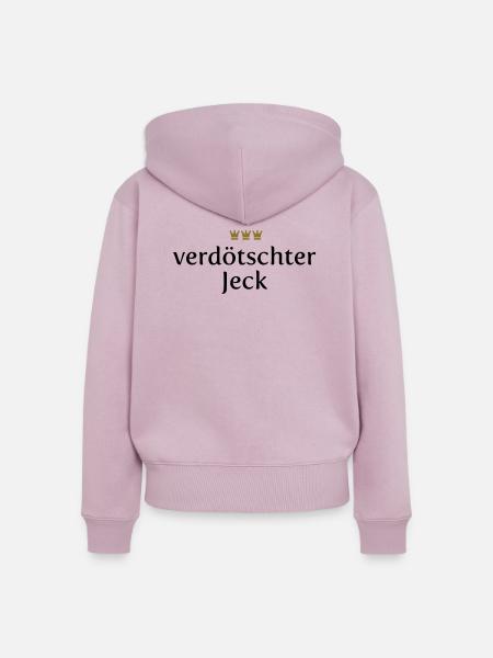 Verdötschter Jeck (Köln/Kölsch/Karneval) - Frauen Premium Bio Zip Hoodie - Altrosa