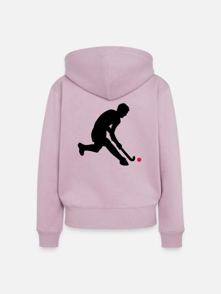 herrenhockey_c_2c - Frauen Premium Bio Zip Hoodie - Altrosa