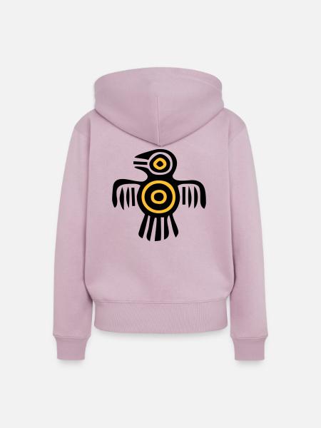 indischer Kulturvogel - Frauen Premium Bio Zip Hoodie - Altrosa
