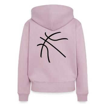 Cool Basketball - Frauen Premium Bio Zip Hoodie - Altrosa - Hinten - Julia (174cm)