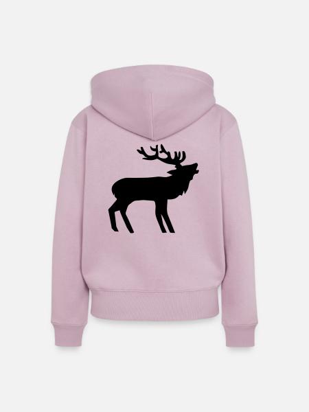 Hirsch - Frauen Premium Bio Zip Hoodie - Altrosa