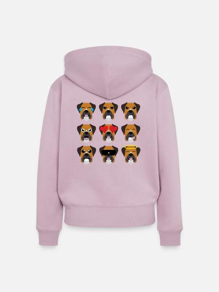 Deutscher Boxer - Frauen Premium Bio Zip Hoodie - Altrosa