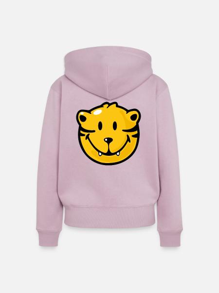 Smiley Tiger - Frauen Premium Bio Zip Hoodie - Altrosa