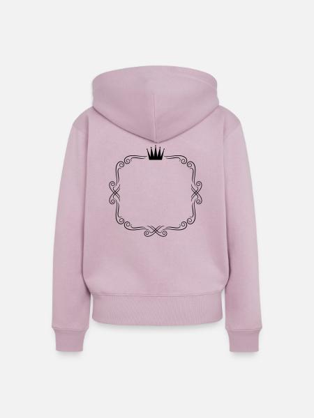 rahmen ornamente krone - Frauen Premium Bio Zip Hoodie - Altrosa