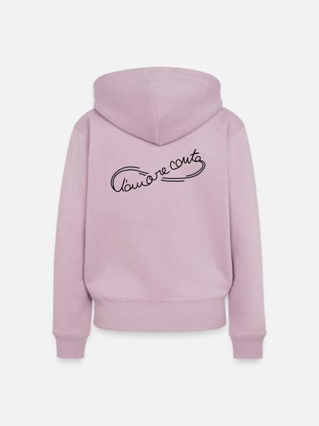 l'amore_conta_ac4 - Frauen Premium Bio Zip Hoodie - Altrosa