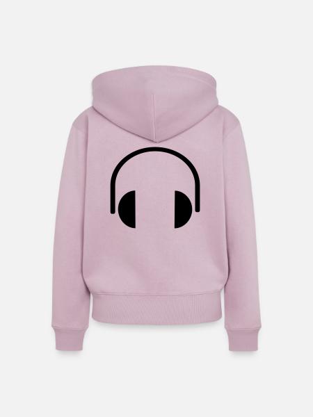Kopfhörer - Frauen Premium Bio Zip Hoodie - Altrosa