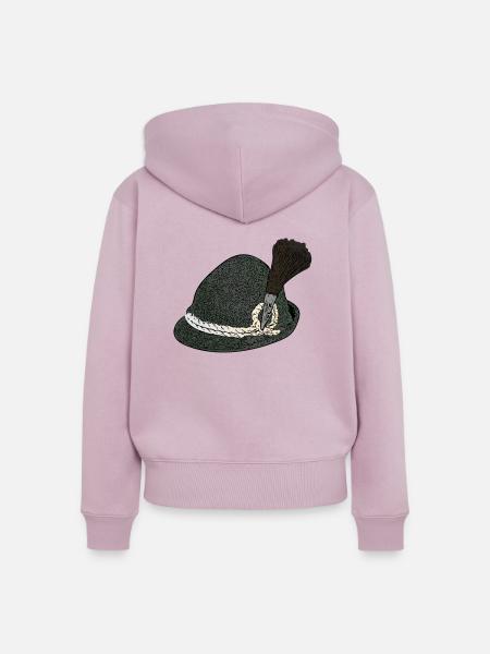 Gamsbart - Frauen Premium Bio Zip Hoodie - Altrosa