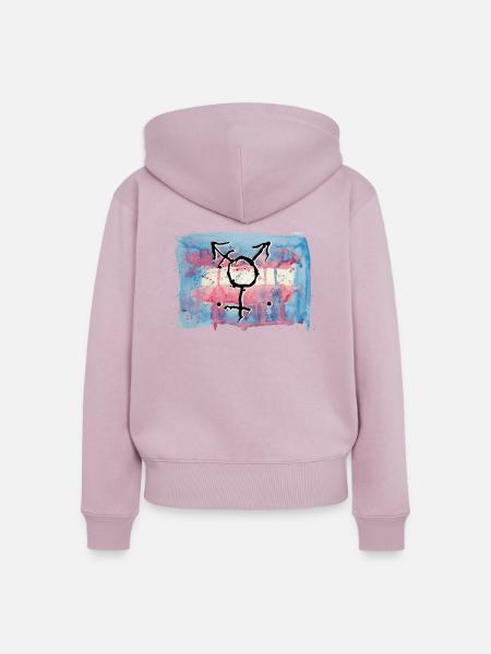 trans flagge transgender trans - Frauen Premium Bio Zip Hoodie - Altrosa