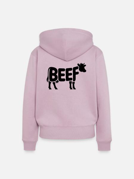 RINDFLEISCH - Cool Meat Logo - Frauen Premium Bio Zip Hoodie - Altrosa