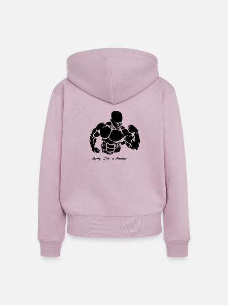 Bodybuilder Motiv - Frauen Premium Bio Zip Hoodie - Altrosa