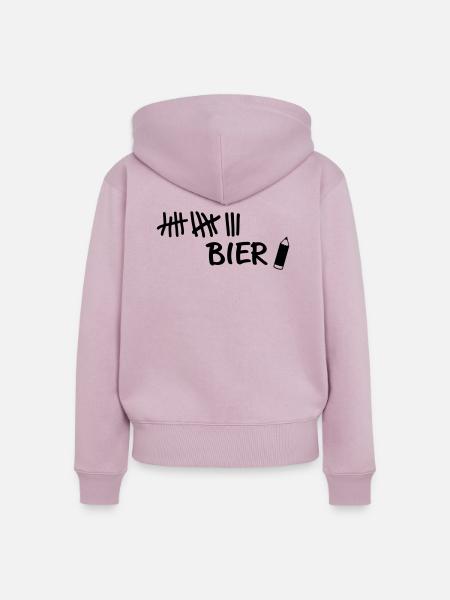 Striche - Bier Stift - Frauen Premium Bio Zip Hoodie - Altrosa