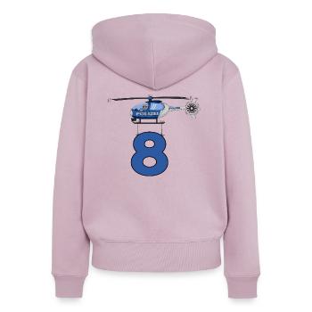 Polizei Hubschrauber 8. Geburtstag - Frauen Premium Bio Zip Hoodie - Altrosa - Hinten - Julia (174cm)
