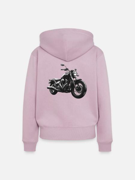 Motorrad - Frauen Premium Bio Zip Hoodie - Altrosa